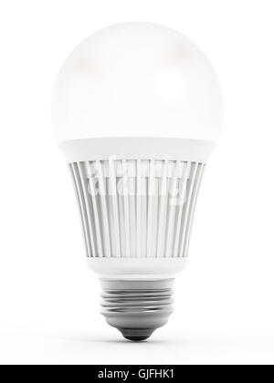 Energy efficient light bulb isolated on white background. 3d illustration. Stock Photo