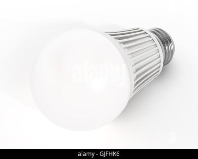Energy efficient light bulb isolated on white background. 3d illustration. Stock Photo