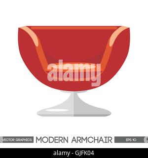 Red modern armchair over white background. Digital vector image Stock Vector
