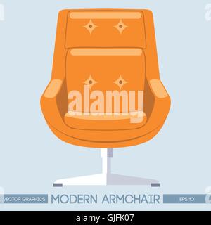 Orange modern armchair over light background. Digital vector image Stock Vector