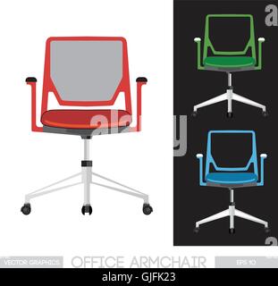 Office armchair set. Digital vector image Stock Vector