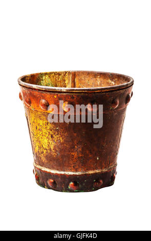 old bucket on white background. Stock Photo