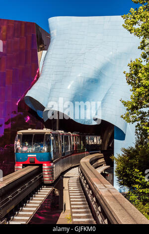 Seattle Center Monorail, Seattle, Washington, USA Stock Photo