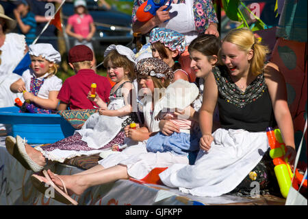 Fancy dress parade at Llanthony Show near Abergavenny Monmouthshire South Wales UK Stock Photo