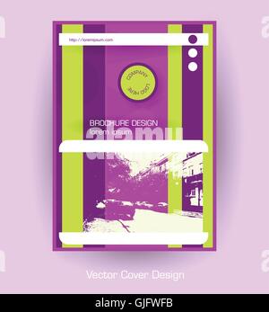 company brochure cover purple template design vector illustration Stock Vector