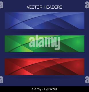 abstract headers set vector illustration Stock Vector