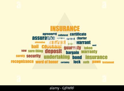insurance related words abstract vector illustration Stock Vector