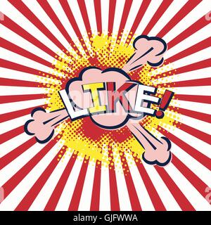 word like in pop art style abstract vector illustration Stock Vector