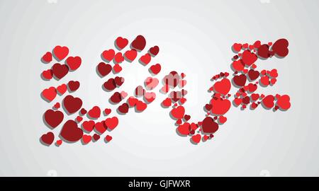 word love from hearts as love concept abstract vector illustration Stock Vector