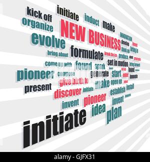 new business words in perspective forward abstract vector illustration Stock Vector
