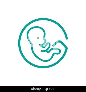 Fetus icon sign thin line icon isolated on beige background Stock ...