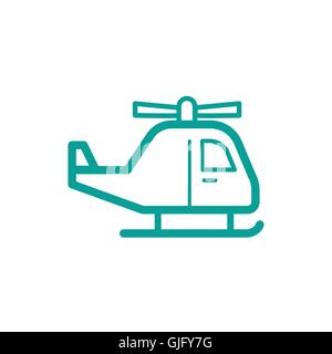 Helicopter icon sign thin line icon isolated on beige background Stock Vector