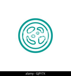 Germs thin line icon isolated on beige background Stock Vector
