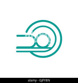 MRI thin line icon isolated on beige background Stock Vector