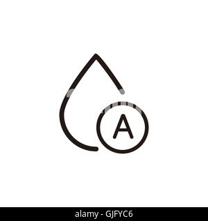 a type blood drop thin line icon in dark brown color Stock Vector