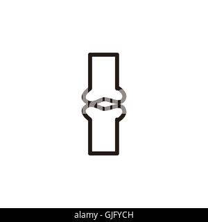 Bone thin line icon isolated on beige background Stock Vector