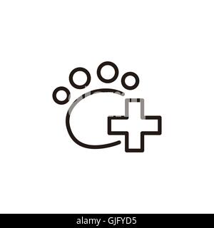 Veterinary care thin line icon isolated on beige background Stock Vector