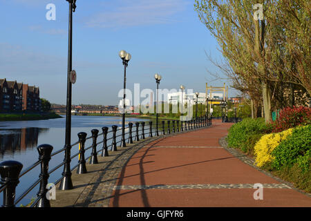 Lagan Towpath along the rose gardens, Belfast Stock Photo