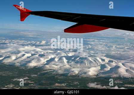 The snow covered Cairngorm mountains from Speyside in Invernesshire across to Aberdeenshire.  SCO 11,148. Stock Photo