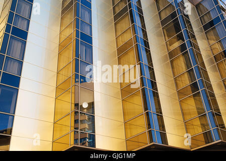 Example of modern architecture, apartment building detail with sharp vertical geometrical lines Stock Photo