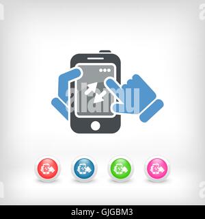 Smartphone icon. File transfer. Stock Vector