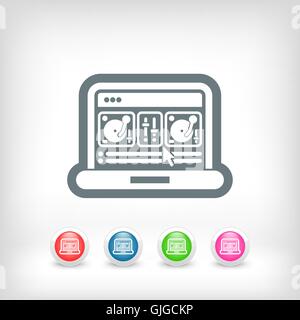 Deejay mixing console icon Stock Vector