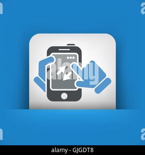 Smartphone icon. File transfer. Stock Vector