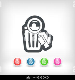 Search in the trash Stock Vector