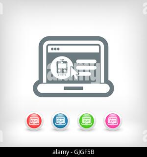 Booking train ticket on internet Stock Vector