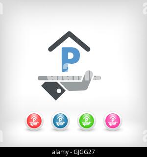Hotel icon. Parking. Stock Vector