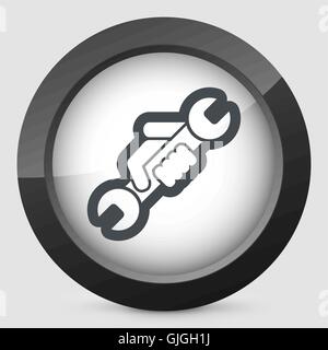 Wrench symbol icon Stock Vector