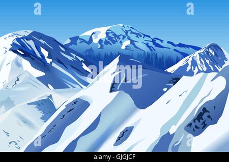 snowy mountains Stock Vector