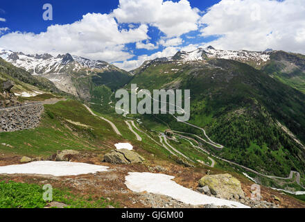 Furka Pass in the Switzerland Alps, Europe Stock Photo