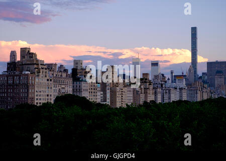 The Midtown Manhattan skyline as seen  from Metropolitan Museum of Art over Central Park Stock Photo