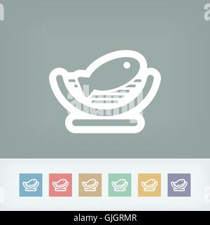 Dish of fish icon Stock Vector