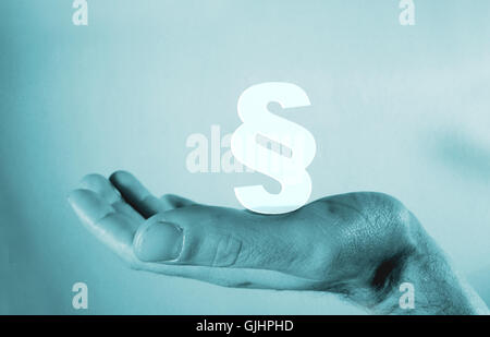 paragraph and hand Stock Photo