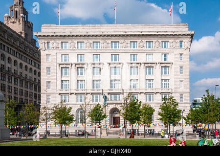 The Cunard Building, one of the Three Graces at Pier Head on the Liverpool waterfront. Stock Photo