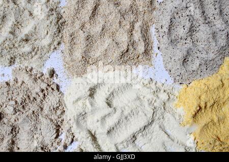 Various types of flour Stock Photo