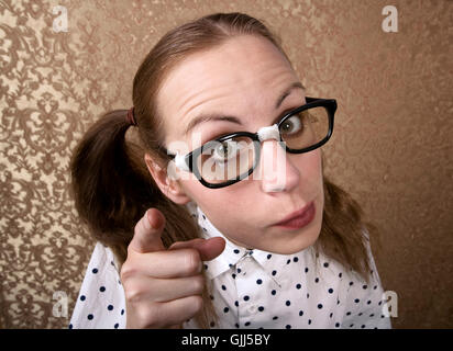 lady female silly Stock Photo