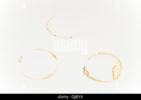 Coffee Stains on a White Table Stock Photo