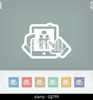 Chat on tablet Stock Vector