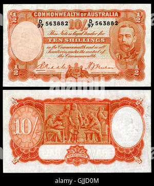 AUS 21 Commonwealth Bank of Australia 10 Shillings (1936E2809339) Stock Photo