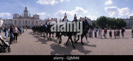 changing of the guard in london on horseback Stock Photo