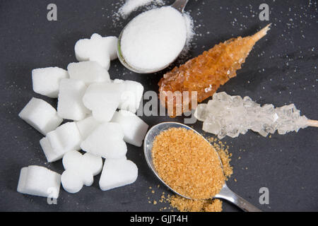 different kinds of sugar Stock Photo