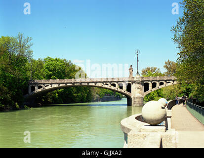 the maximilian bridge in munich Stock Photo