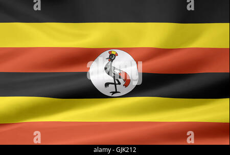 africa flag uganda Stock Photo