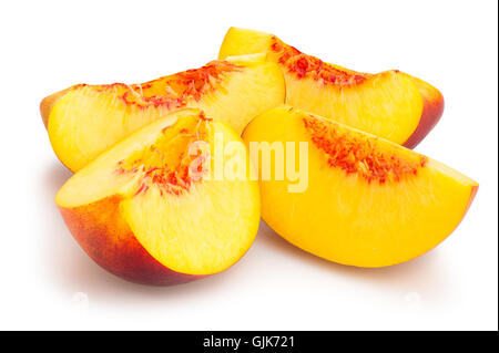 sliced nectarine isolated Stock Photo