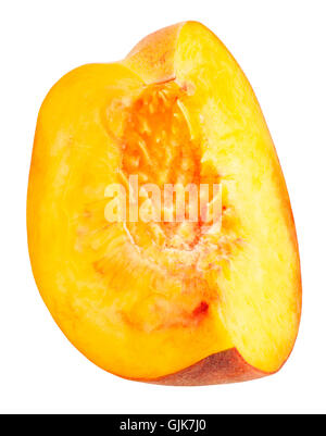 sliced peach isolated Stock Photo