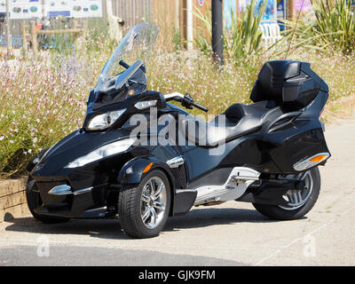 Black Can-Am Spyder RT trike three-wheeler Stock Photo