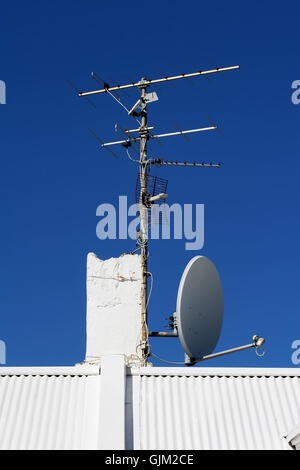 blue antenna radio Stock Photo